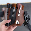 GEBWOLF New Outdoor EDC Tactical Pocket Leather Multi-Function Knife Case Portable EDC Tool Leather Case Bag