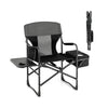 Folding Camping Directors Chair with Cooler Bag and Side Table-Black