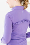 Purple Full-Zip Ruffle Active Jacket
