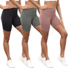 3-Pack Women’s High-Waist Biker Shorts