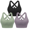 Women's Four Season Solid Nylon Sports Bra - Cross Strap Design