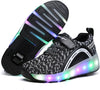 Ylllu Kids LED Roller Skate Shoes with Single Wheel Light up Roller Shoes Gift for Girls Boys Children
